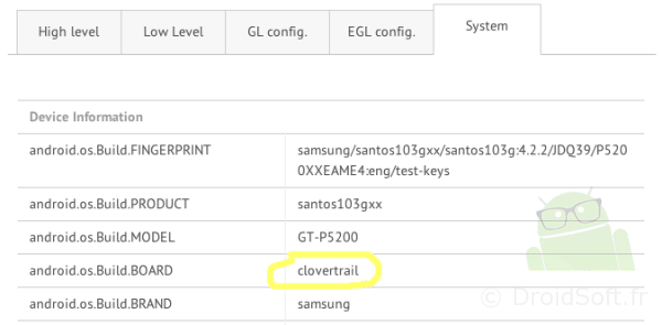 benchmark galaxy tab trois intel