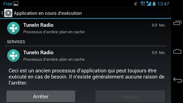 comment arreter une application android