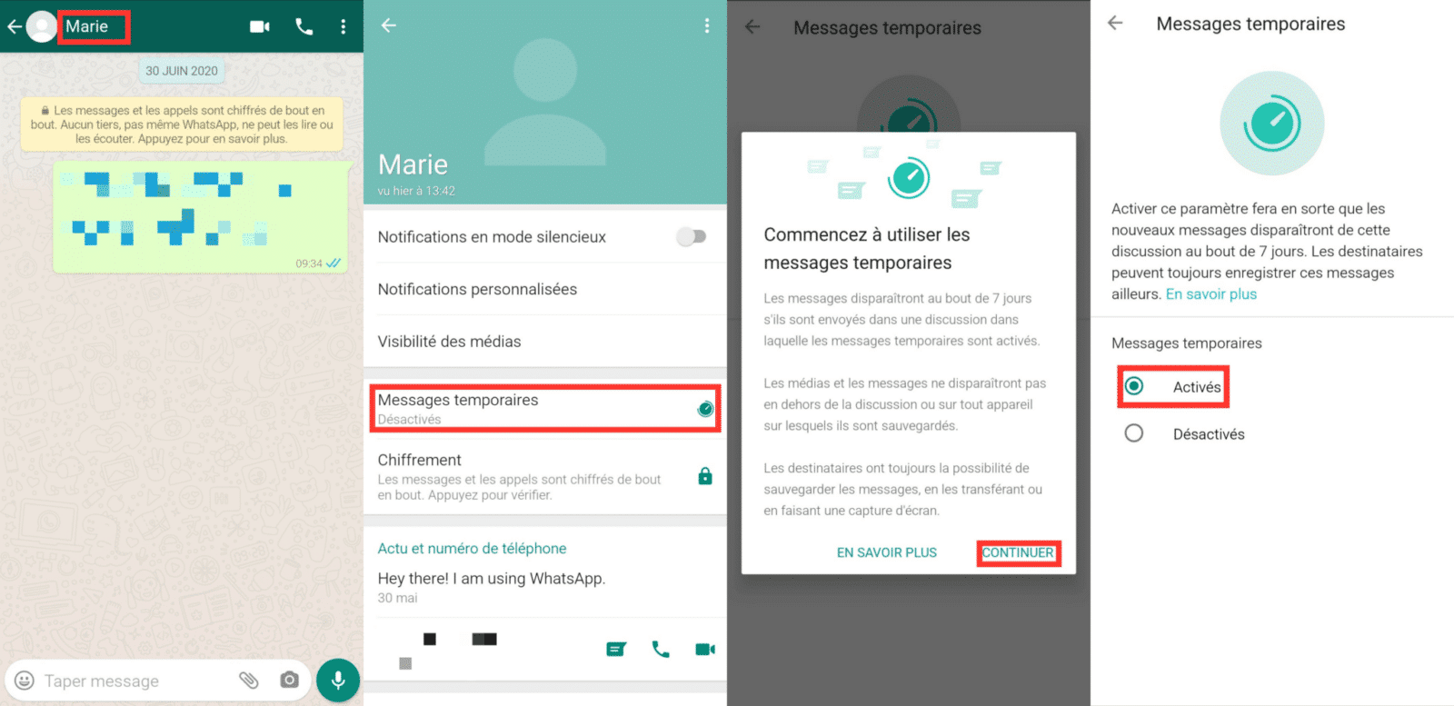 Activer Les Messages Temporaires Whatsapp Sur Smartphone Android