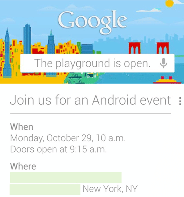 keynote Google, Une keynote Google le 29 octobre : Android 4.2 et nouveaux Nexus ?