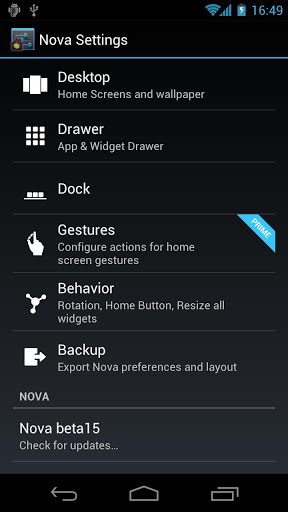 Nova Launcher, Nova Launcher compatible Android 4.2