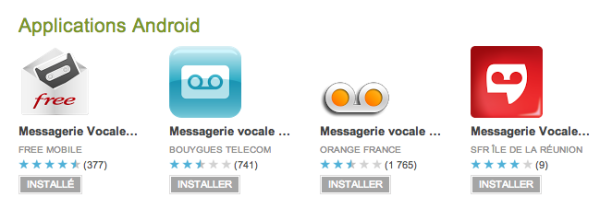 messagerie vocale visuelle android free orange sfr bouygues