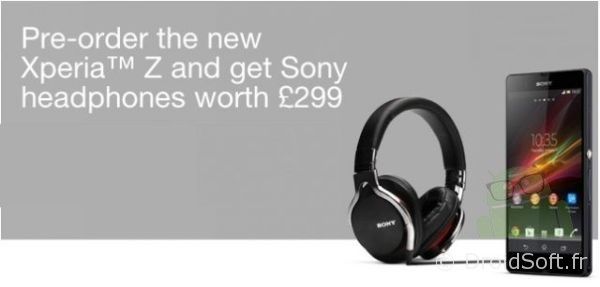 Sony Xperia Z casque 299e gratuit