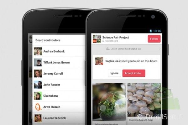 pinterest android update
