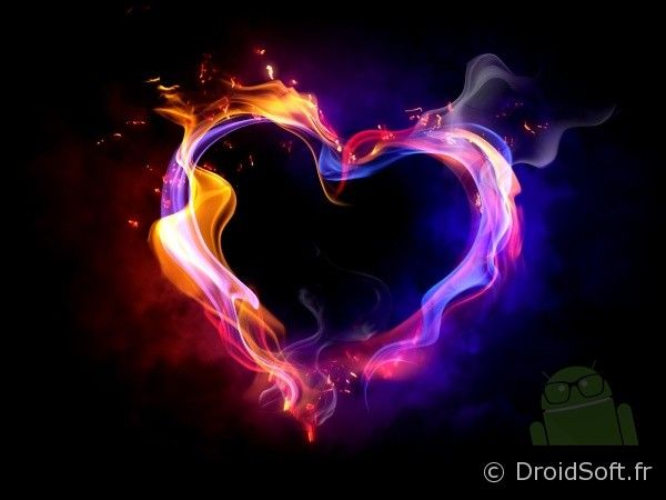 coeur en feu wallpaper android