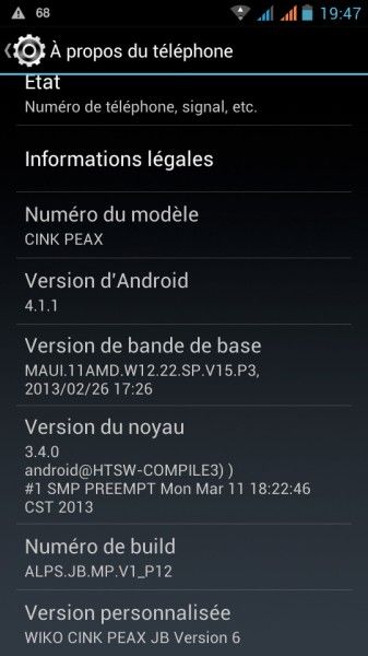 android jelly bean wiko cink peax