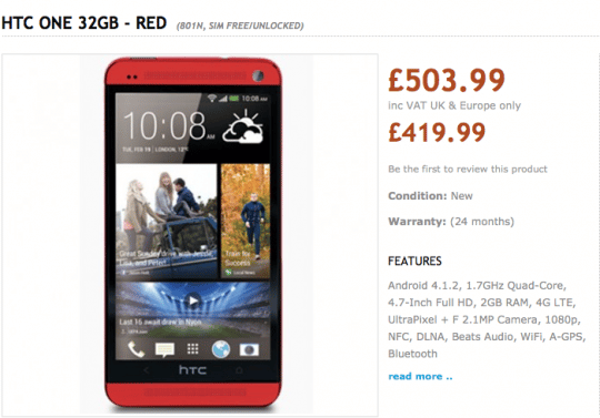 version rouge htc one