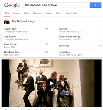 musique recherche google
