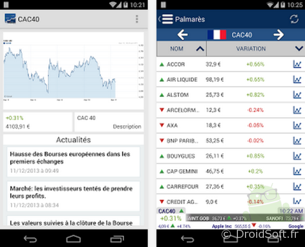 bourse info app gratuite android apk