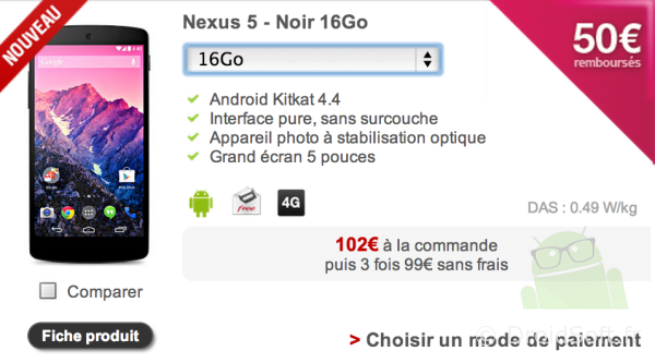nexus 5 free mobile pas cher