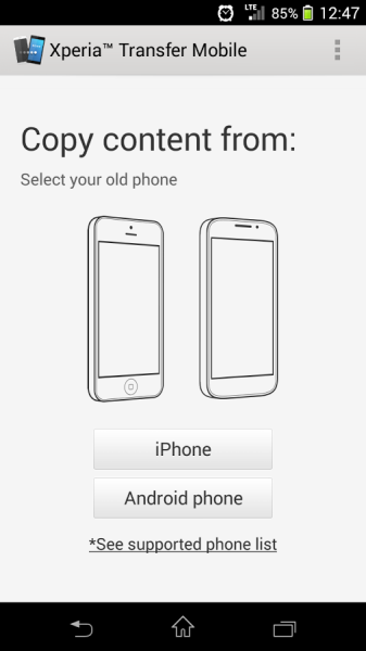 sony transfer mobile app iphone android