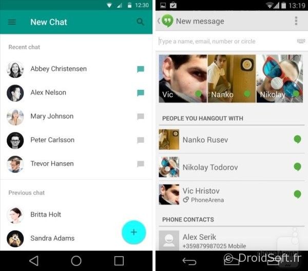 android 5.0 L hangouts