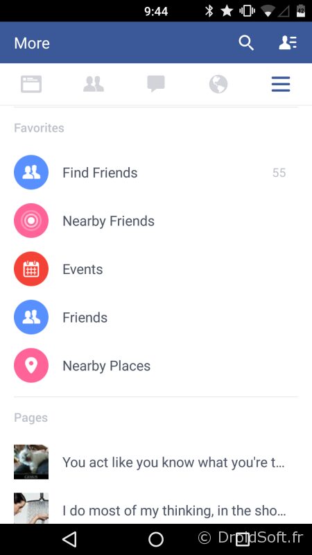 facebook android flat