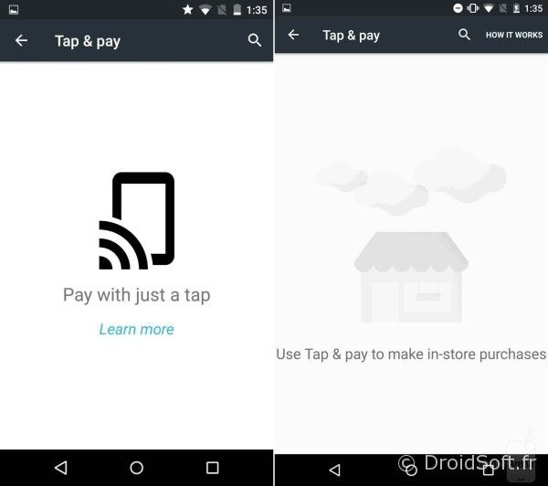 android m lollipop comparatif android pay