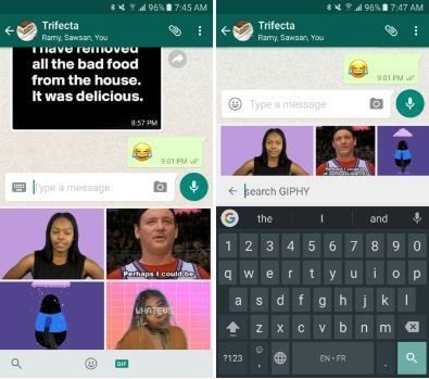 WhatsApp prend désormais en charge la recherche interne de GIF Applications