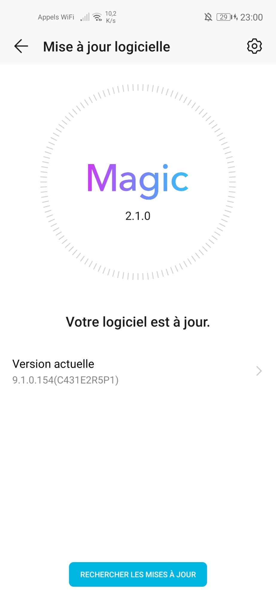 honor 20 pro capteurs 48 MP Android Magic UI mise à jour correctif sécurité