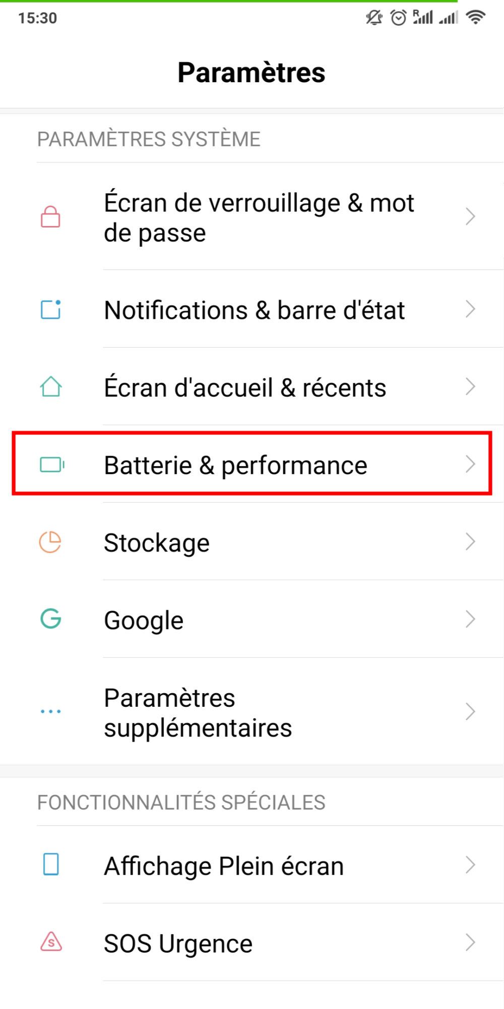 Batterie Adaptative Android