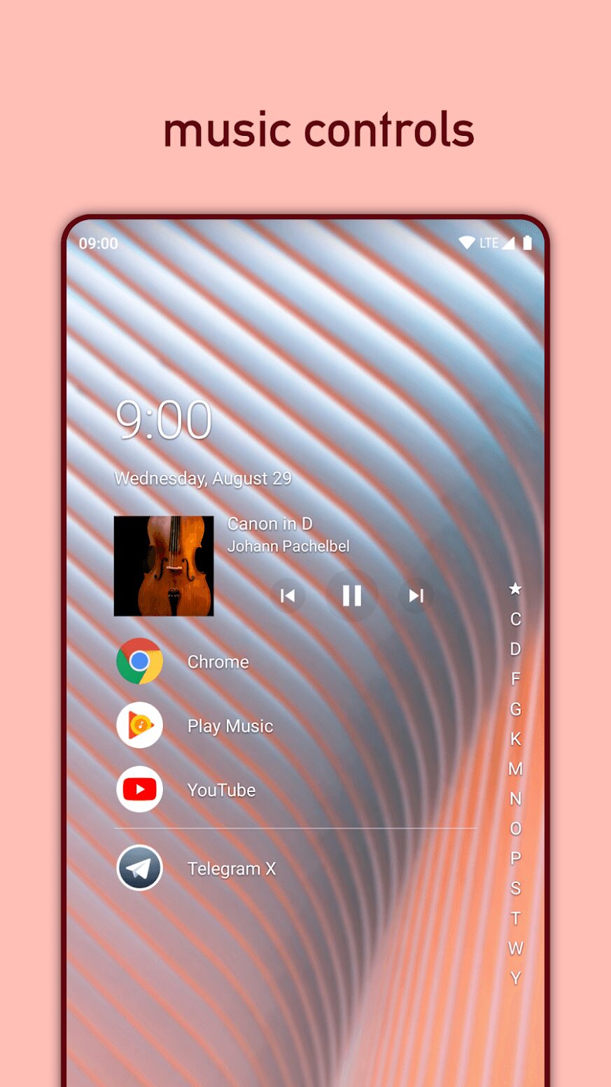 nova launcher android smartphone theme musique