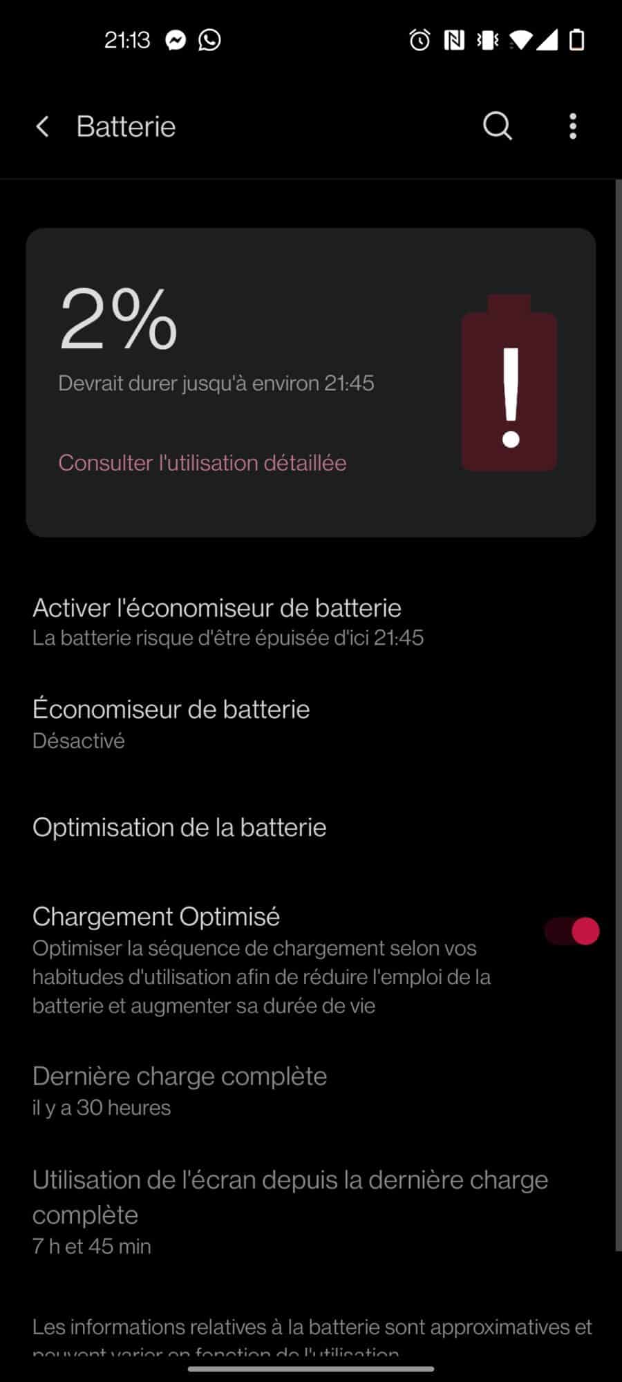 Autonomie OnePlus 8T