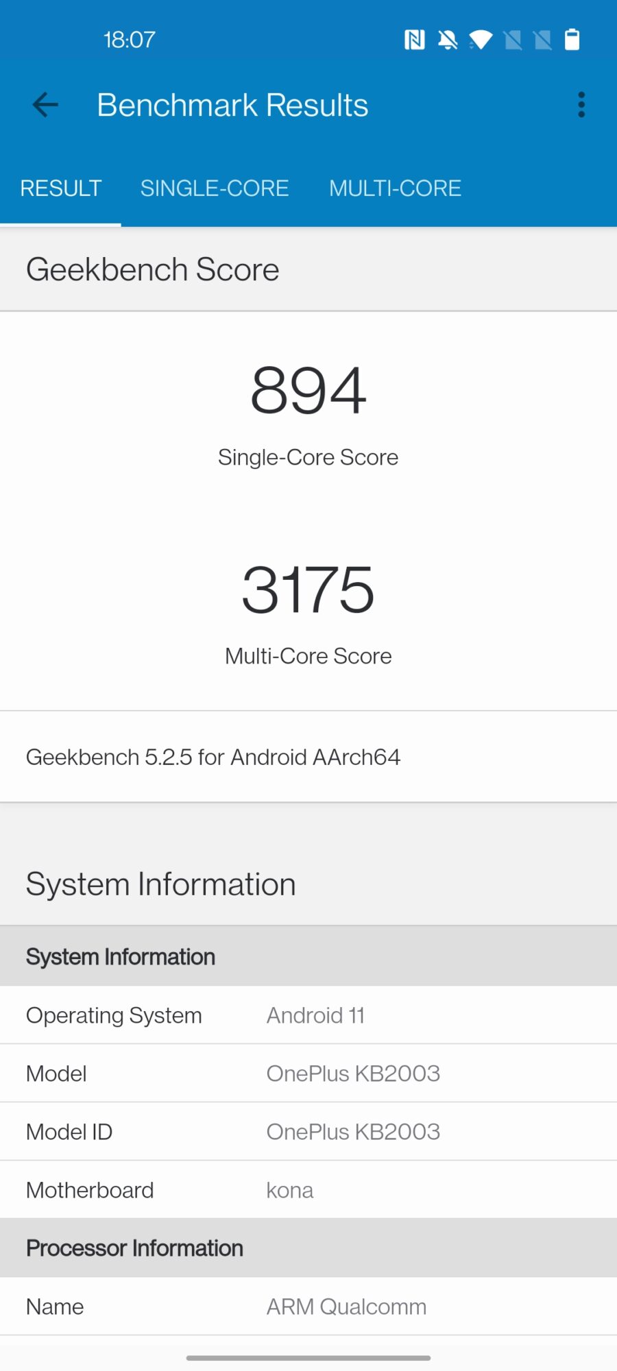 Geekbench 5 OnePlus 8T