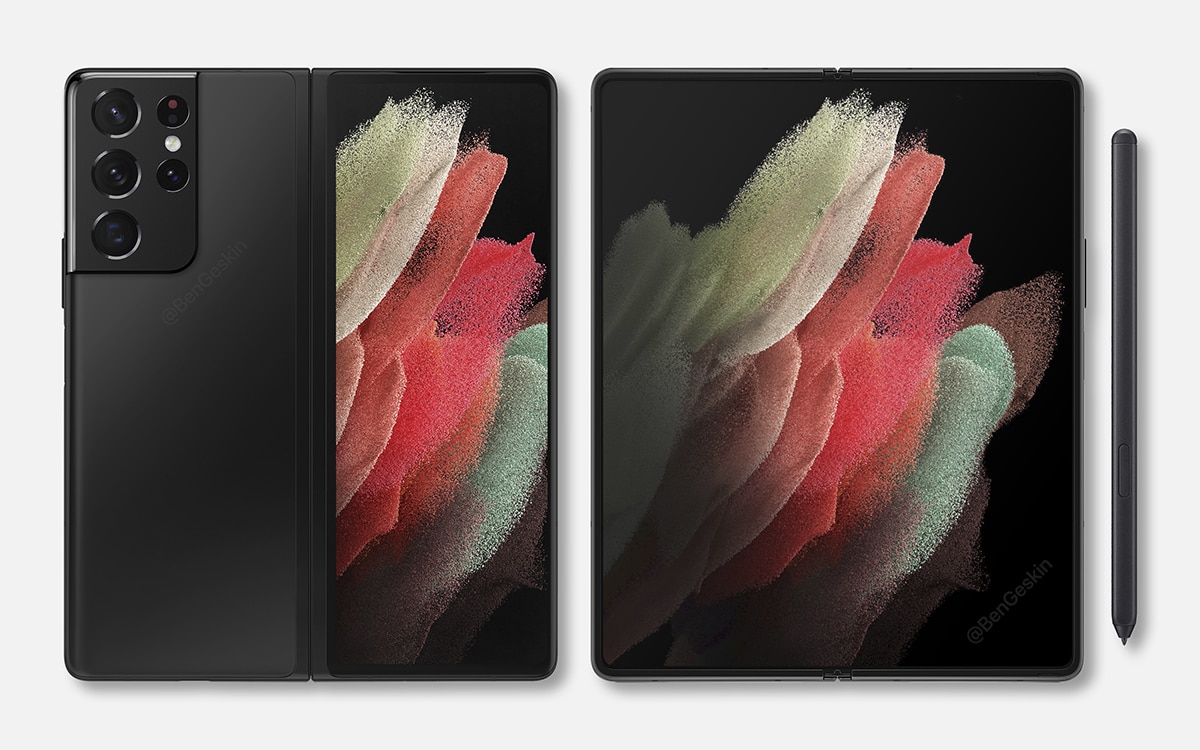 Galaxy Z Fold 3, Galaxy Z Fold 3 : cette image dévoile un design inspiré du S21 Ultra