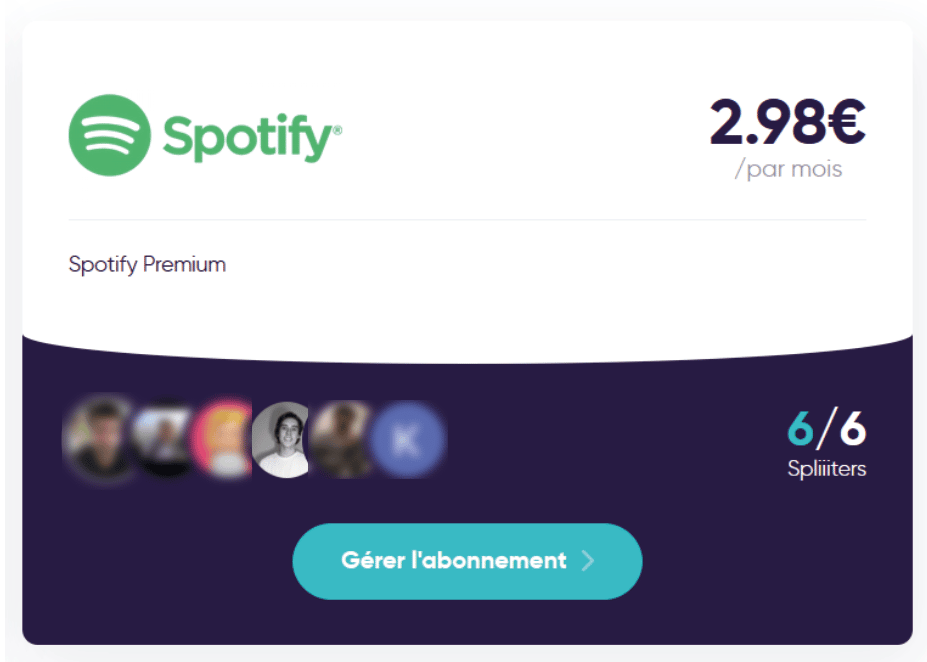 Spliiit, abonnement Spotify Premium à 2.98€/mois