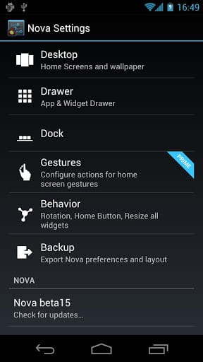 Nova Launcher Nova Launcher compatible Android 4.2 Thèmes et personnalisation