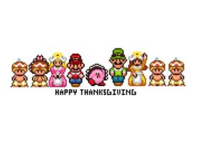 mario happy thanksgiving android wallpaper