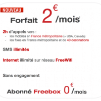 Free Mobile forfait 2e 2h sms illimites