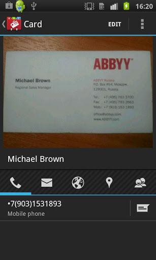 abbyy business card reader not synching