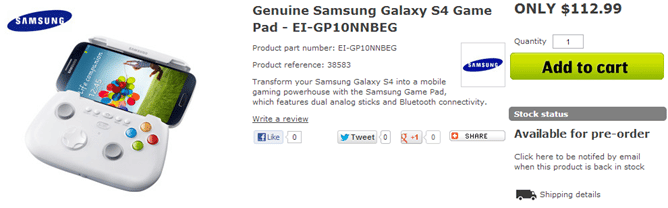 Galaxy S4, Le gamepad du Galaxy S4 pour $113 ?!?