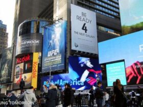 samsung galaxy s4 Le Samsung Galaxy S4 se la raconte à Times Square Actualité