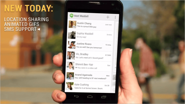 hangouts android sms mise a jour