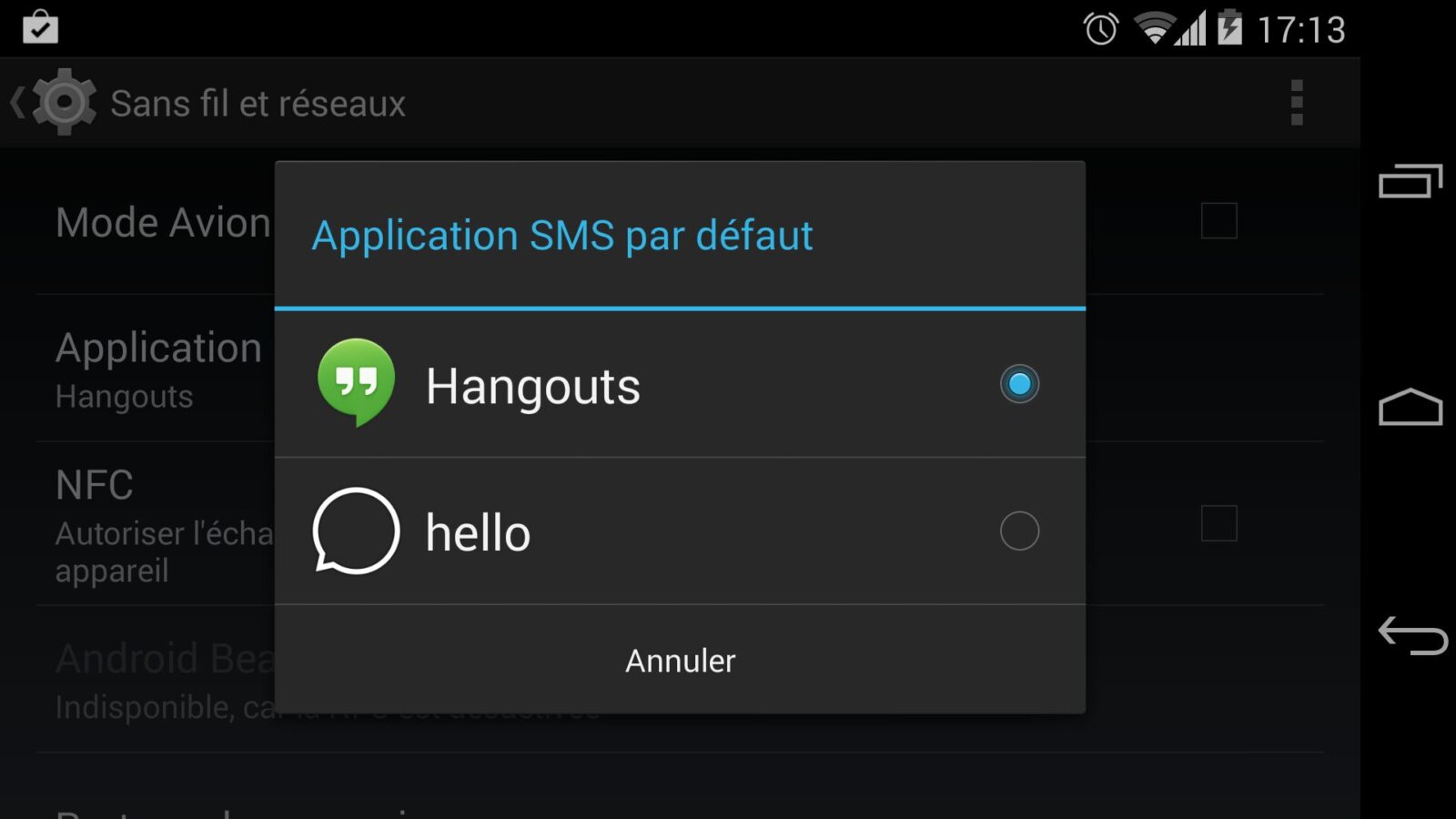 tuto sms hangouts android