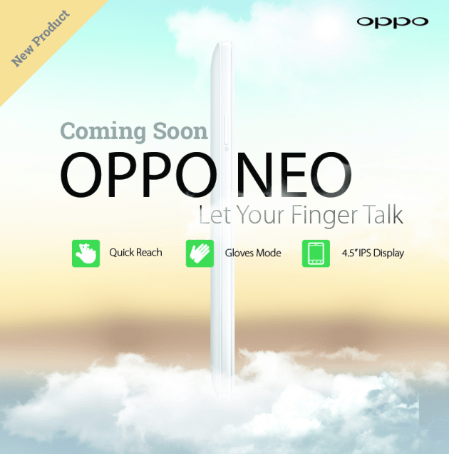 Oppo Neo, L&rsquo;Oppo Neo sera utilisable avec des gants [EDIT]