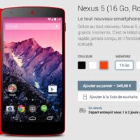 nexus 5 rouge google 349 euros