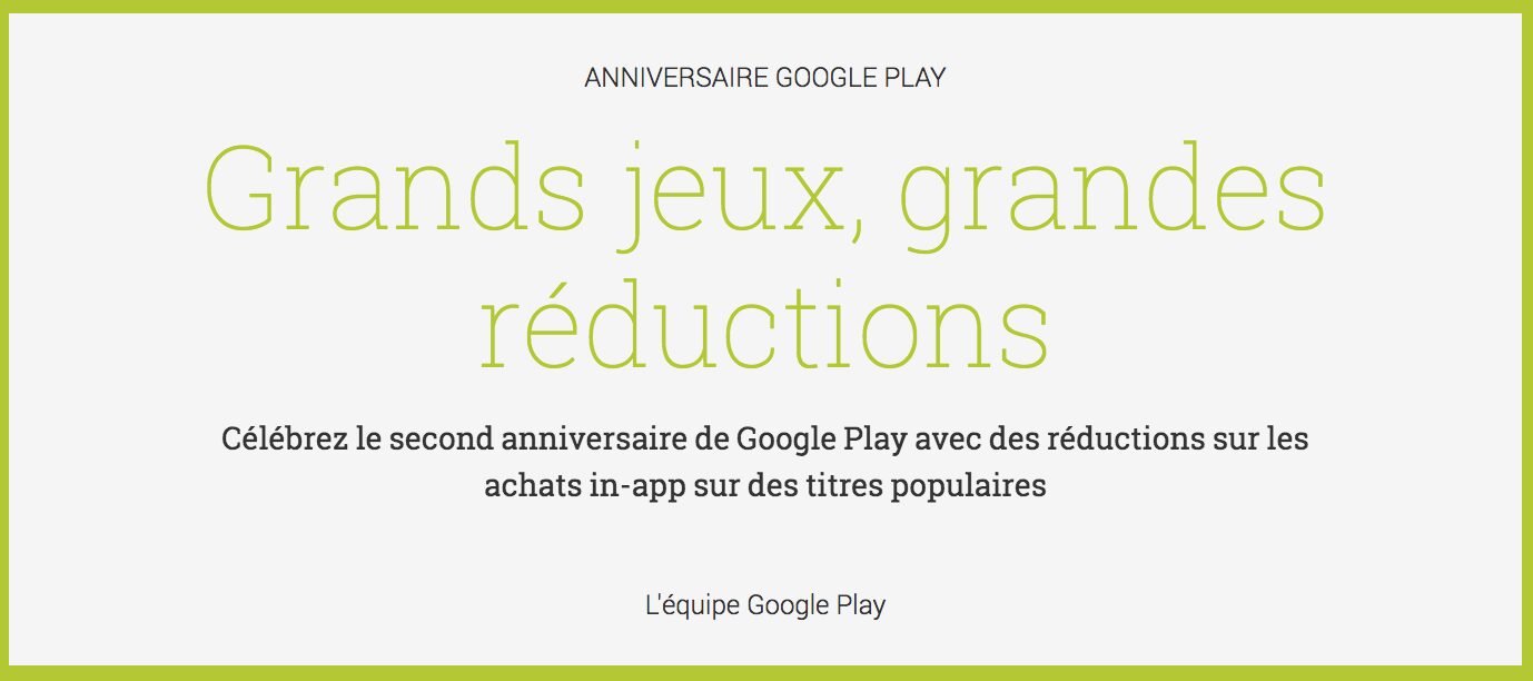 promo google play store 2 ans