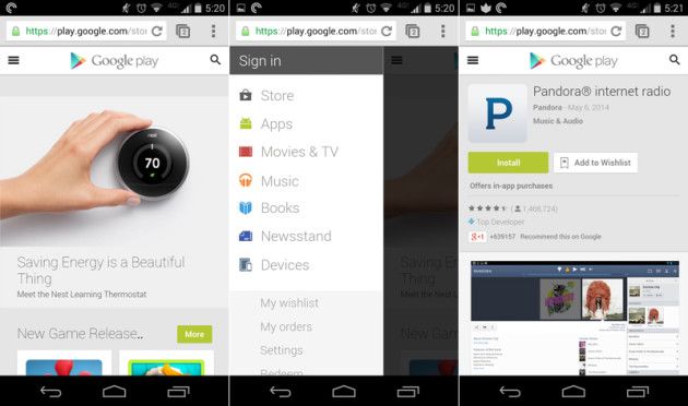 Le Play Store optimisé pour les mobiles Applications