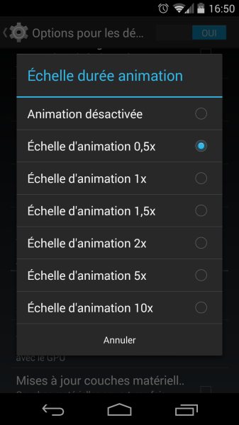 Booster son Android animation duration