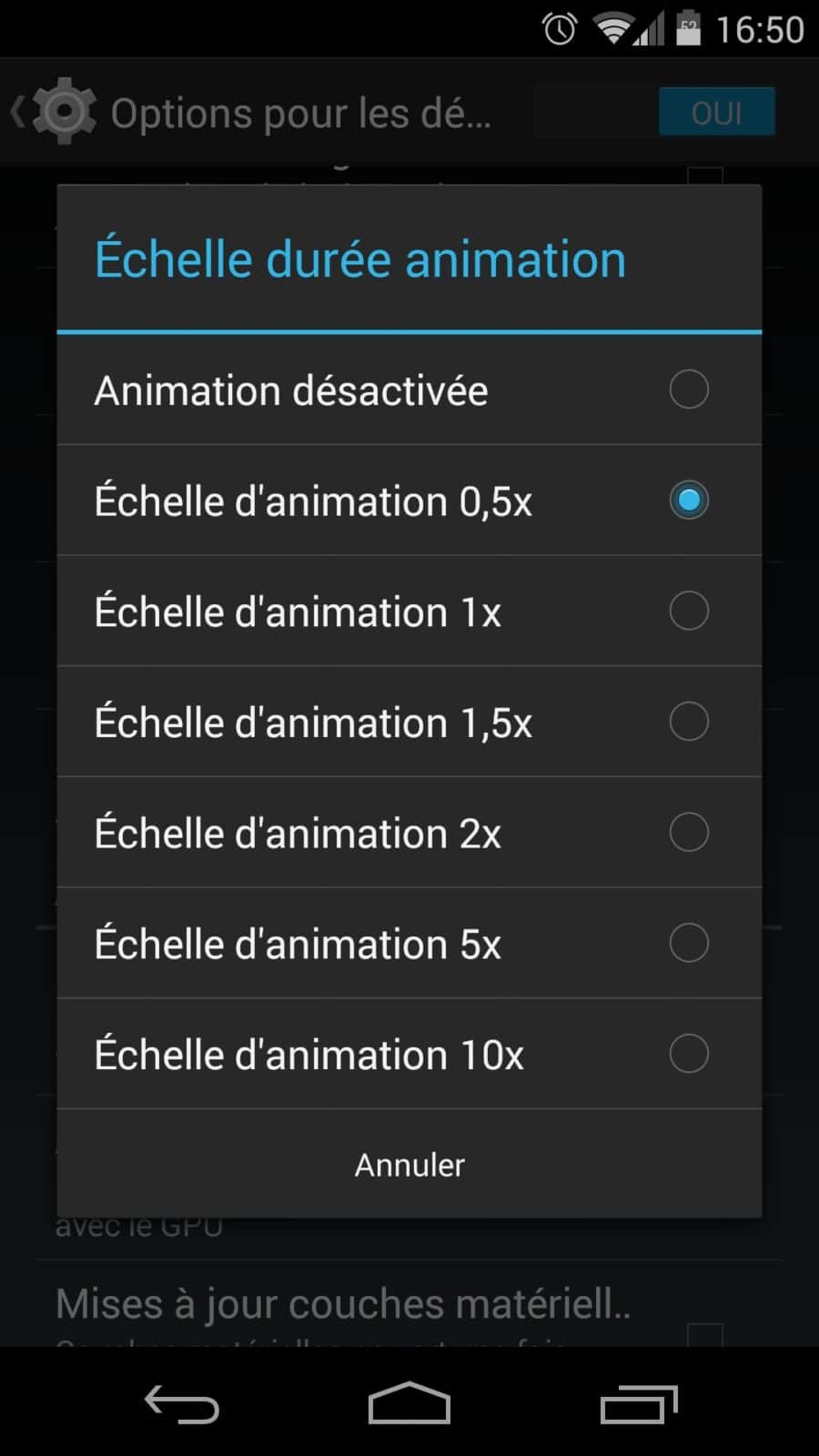 Booster son Android animation duration