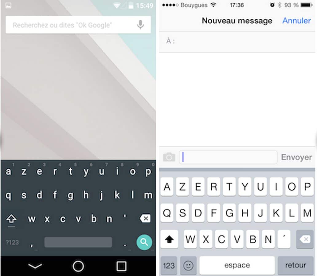 clavier ios android