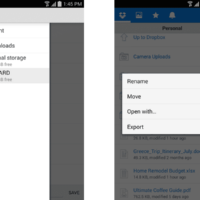 DropBox supporte les cartes SD Applications