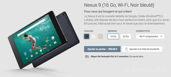 nexus 9 pas cher