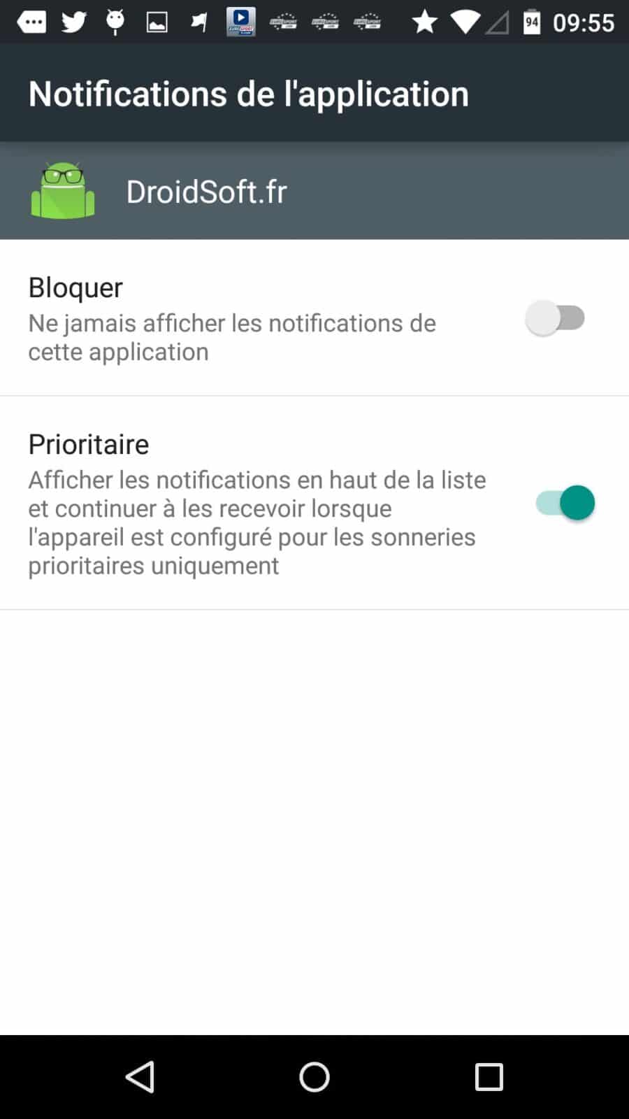 bloquer notif android 5