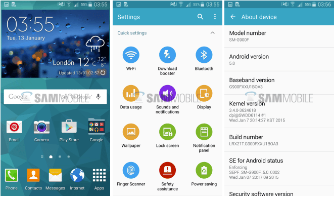 galaxy S5 france android 5
