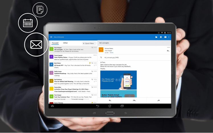 Outlook, Aperçu de Microsoft Outlook sur Android