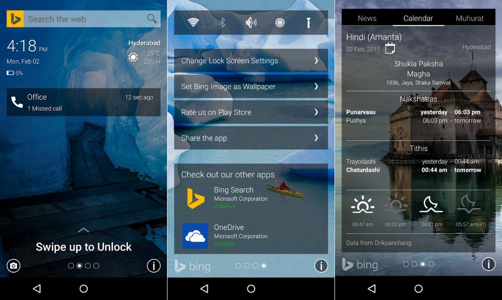 Microsoft lance Picturesque Lock Screen sur Android Applications