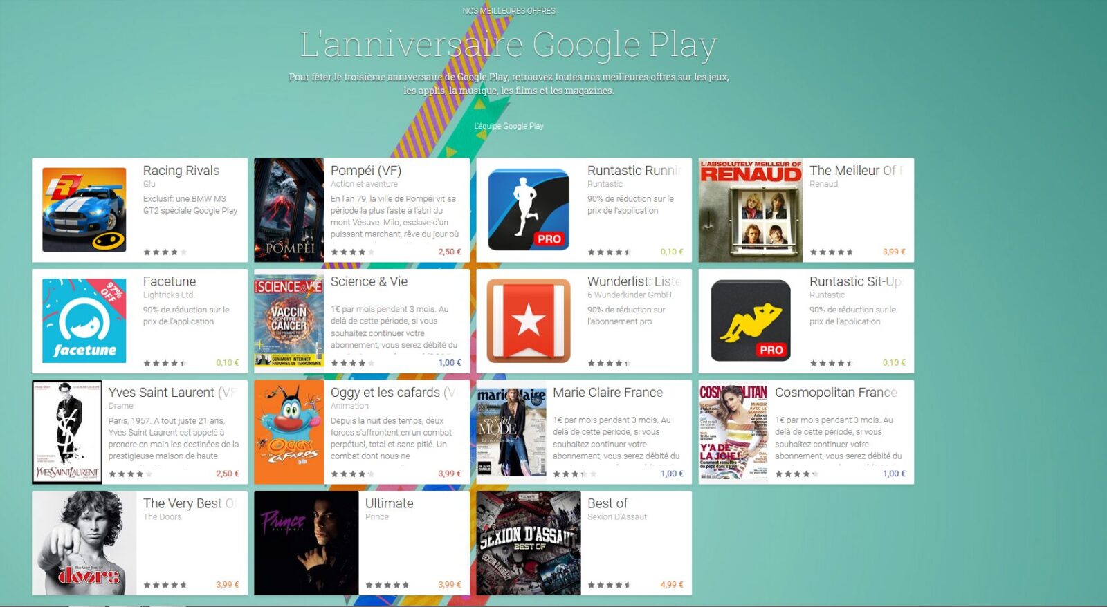 3 ans Google Play, Google Play Store fête ses 3 ans : bons plans !