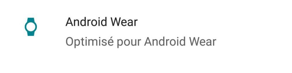 ompatibles avec Android Wear, Play Store : une icône pour dire que l&rsquo;application est compatible avec Android Wear