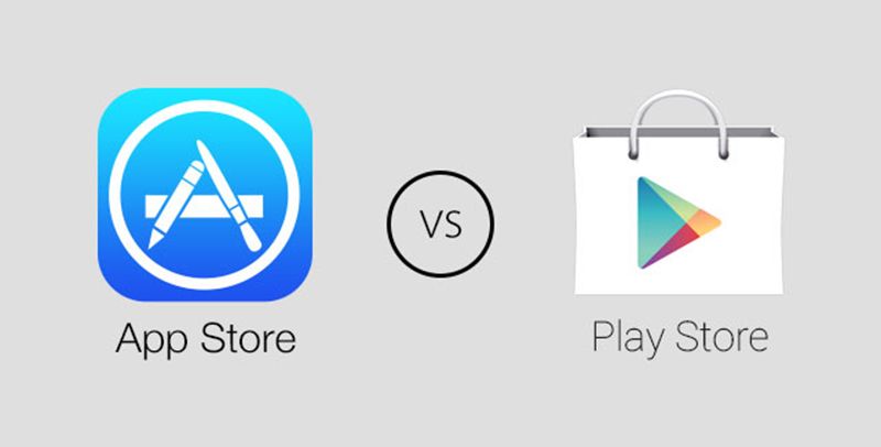 Google Play Store, Comparatif : Google Play Store VS App Store